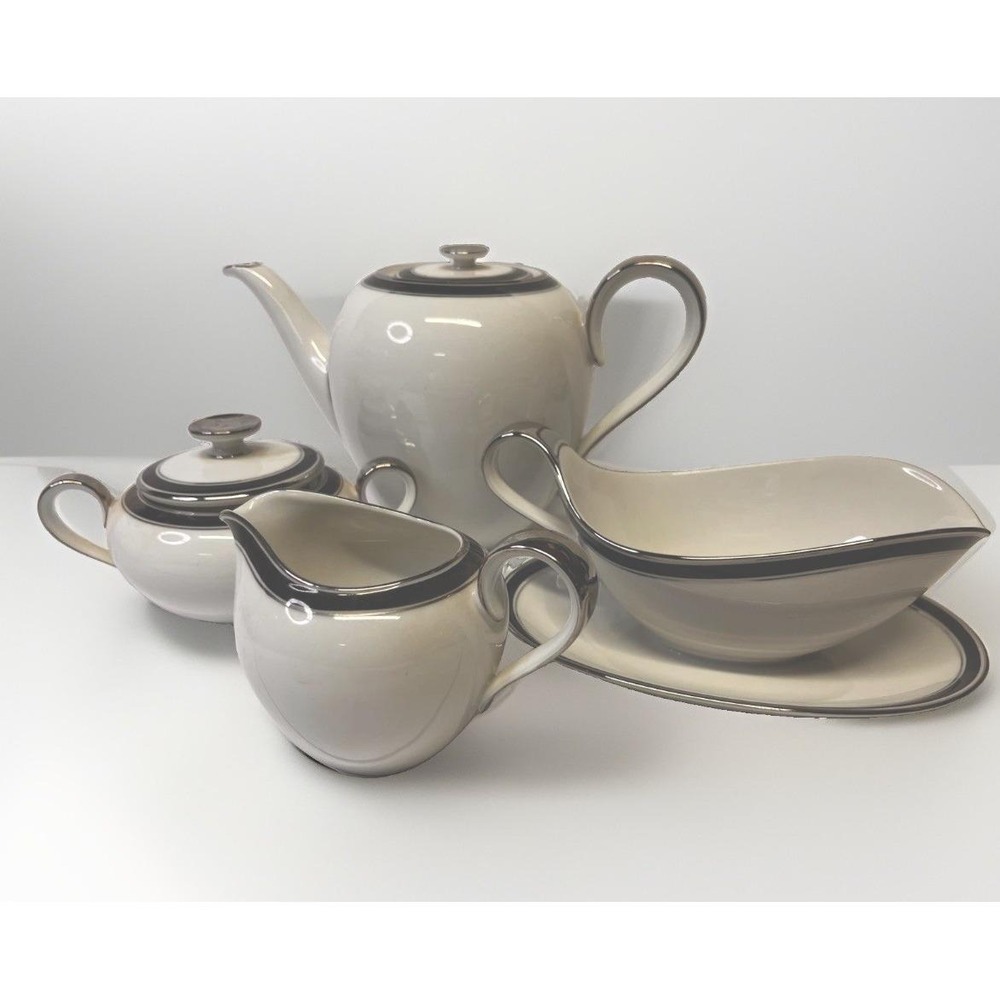 VTG Fifth Avenue Bavaria Germany Crown Jewel Tea Pot Sugar Bowl Creamer Gravy